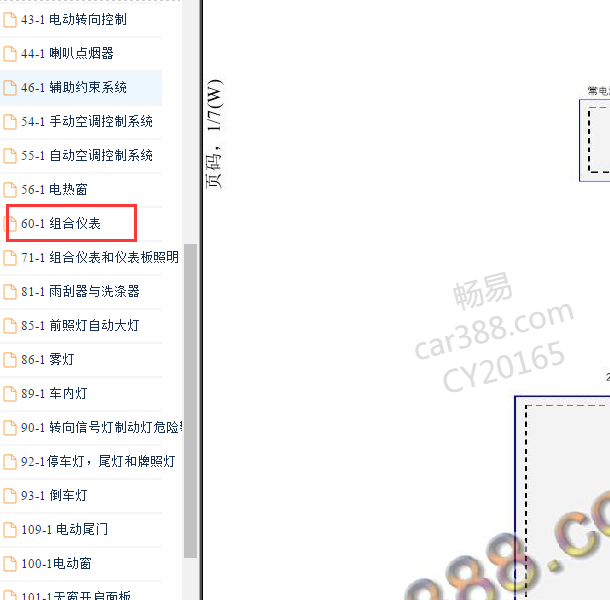 2015-2016年福特锐界仪表电路图