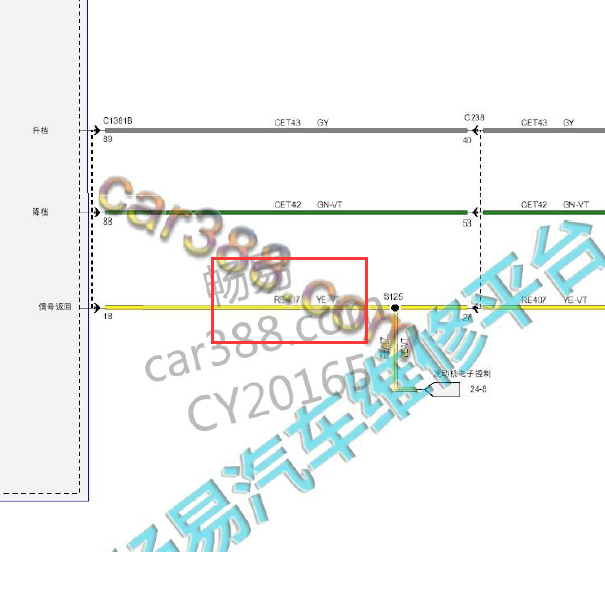 2016年福特锐界 涡轮增压器线路图走向1