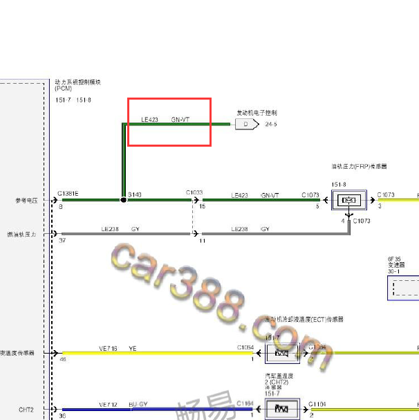 2016年福特锐界 涡轮增压器线路图走向2