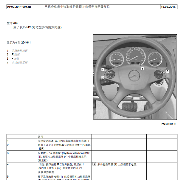 奔驰 GLK300 保养复位资料.