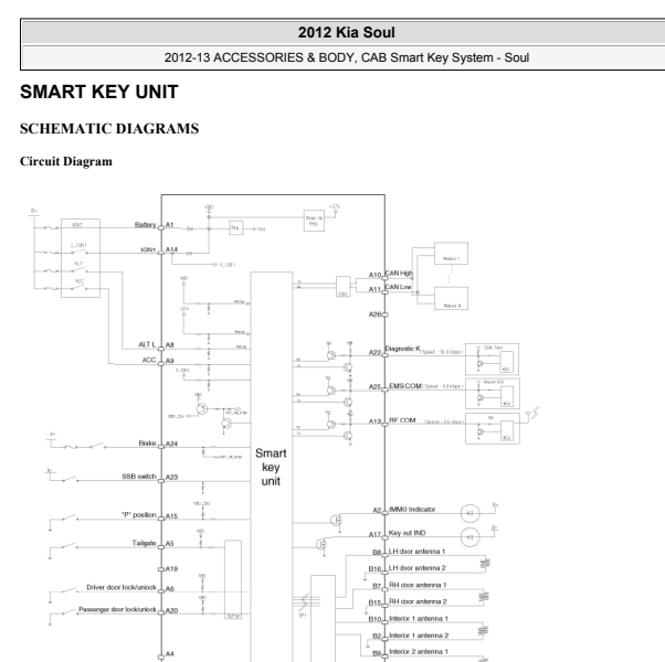 2012年现代秀尔智能钥匙电路图