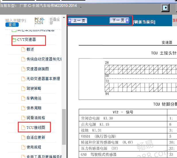 2010-2014年长城M2 变速箱针脚