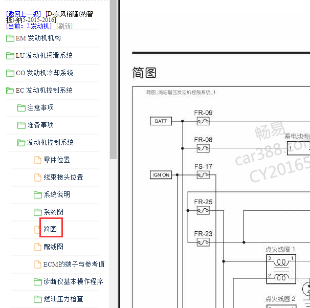 2015-2016年纳智捷5发动机电路图