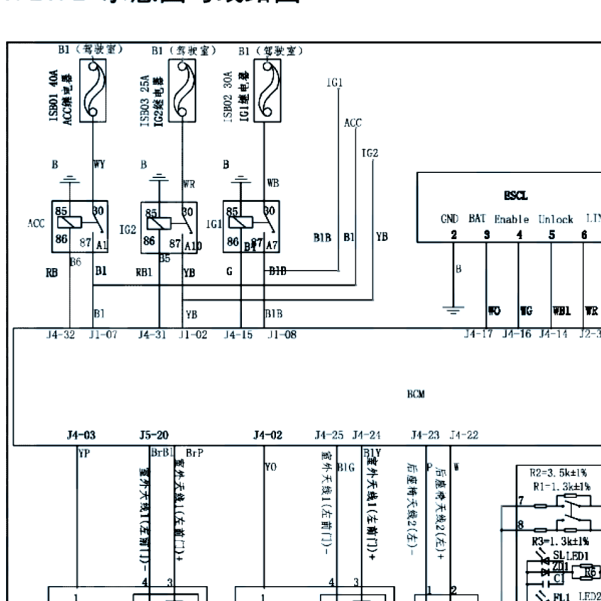 2021年东风风光580车身与PEPS电路图