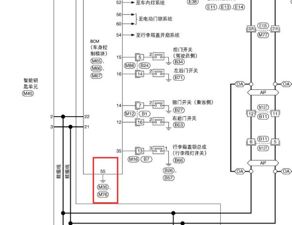 2006年日产轩逸车身电脑电路图