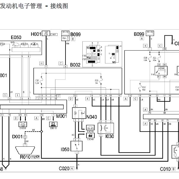 2012年菲亚特博悦 1.4发动机电路图.