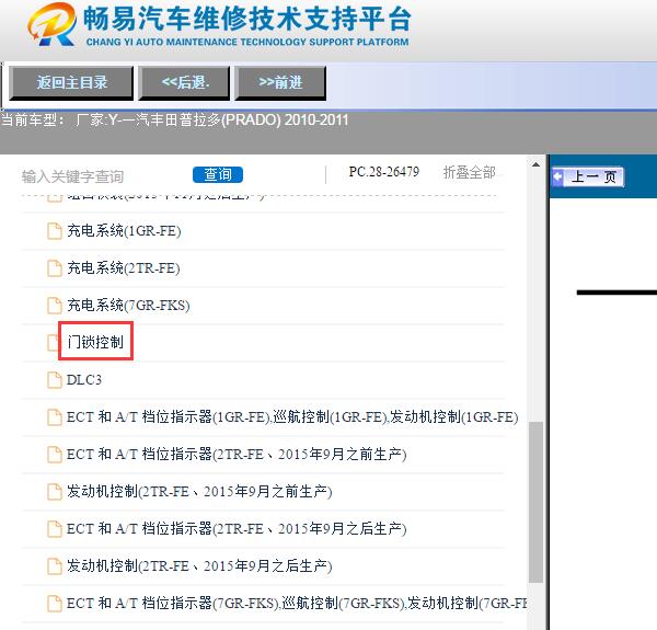 2010年丰田普拉多门锁电路图
