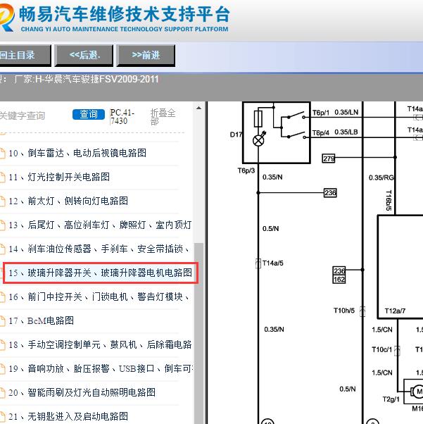 2009-2011年骏捷FSV车窗电路图