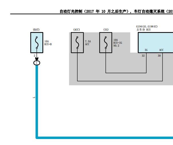 2019年丰田普拉多大灯电路图