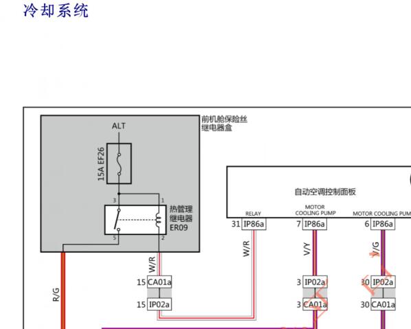 2019年吉利缤越PHEV空调散热系统电路图