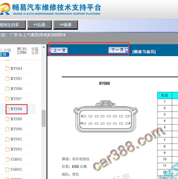 2014年荣威E550混动电池包针脚