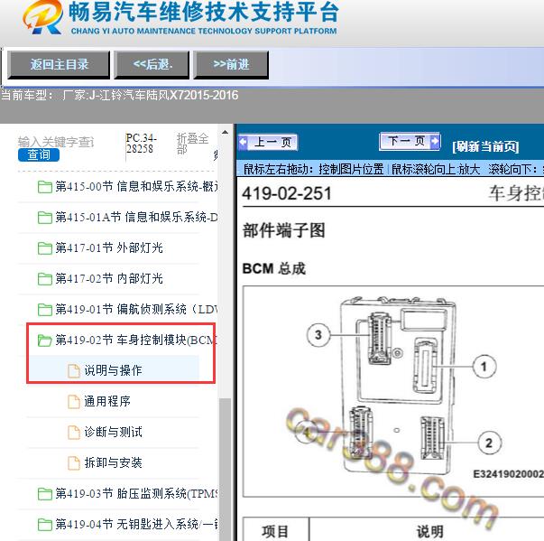 2015-2016年江铃汽车-陆风X7BCM引脚定义