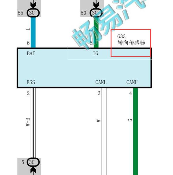 2013-2014年丰田普拉多转向角传感器电路图