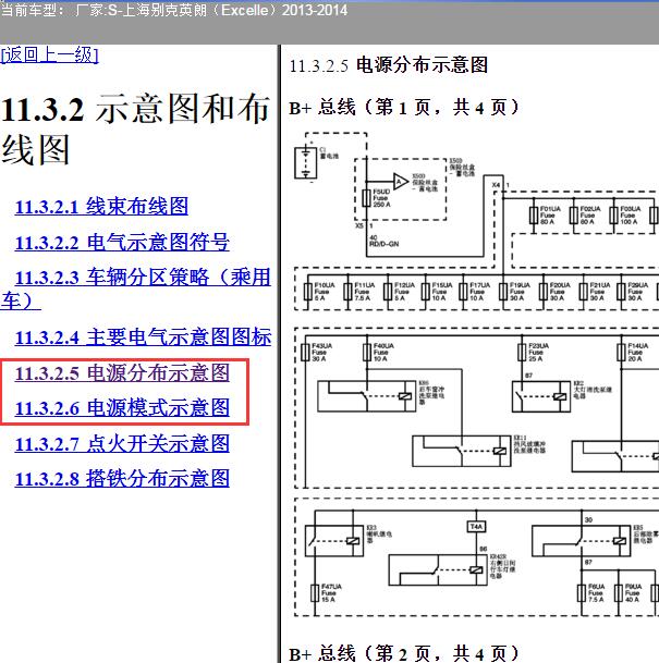 2013-2014年别克英朗保险电路图