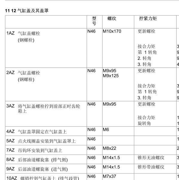 2013年宝马X1汽缸盖螺丝扭矩