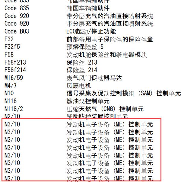 2014年奔驰A180 发动机电路图