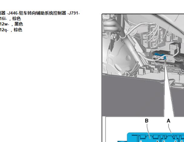 2012年奥迪A7驻车辅助转向控制器J791安装位置