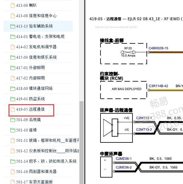 2016年捷豹XF SOS电路图