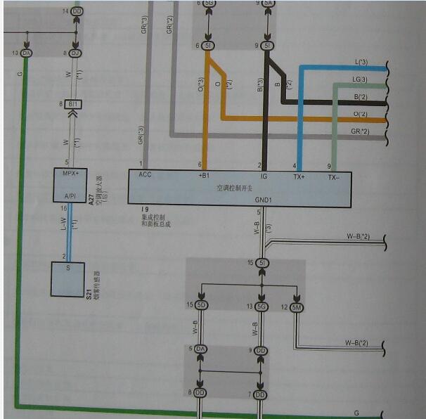 2006年丰田皇冠空调网络和导航线路图
