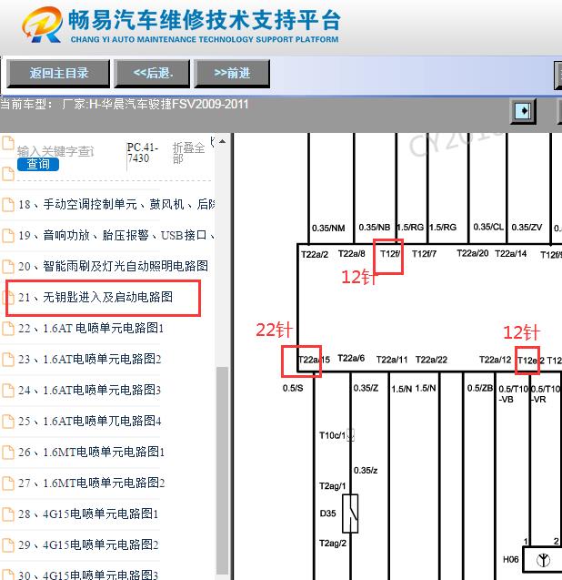 2009-2011年中华骏捷FSV无钥匙进入电路图