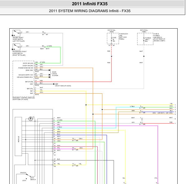2011年英菲尼迪FX35车窗升降电路图