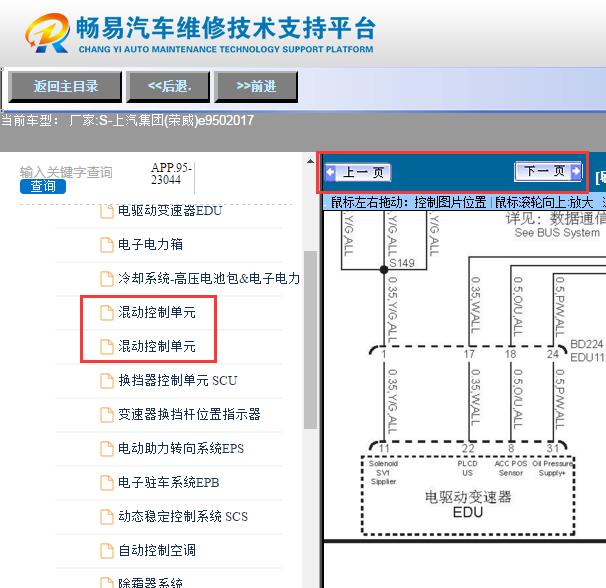 2017年荣威e950    变速箱电路图