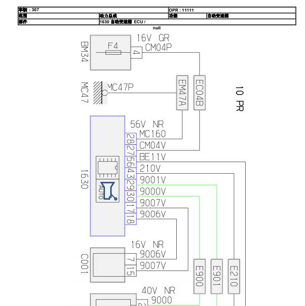 2006年标致307变速箱电路图