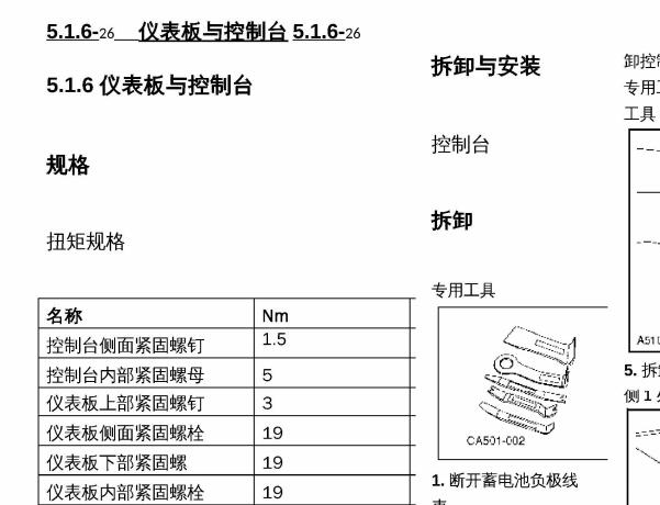 2017-2018年长安欧尚A800仪表台和安全气囊的拆卸