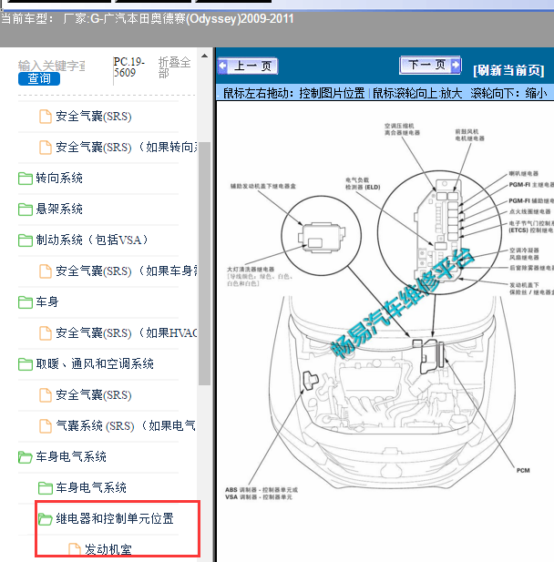11年本田奥德赛油泵继电器位置