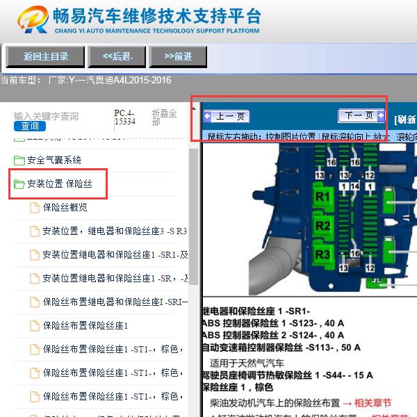 2016年奥迪-A4L  保险丝资料