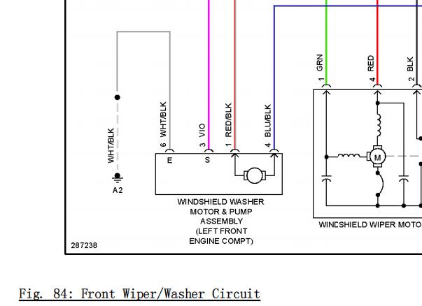 08年丰田酷路泽前雨刮电路图