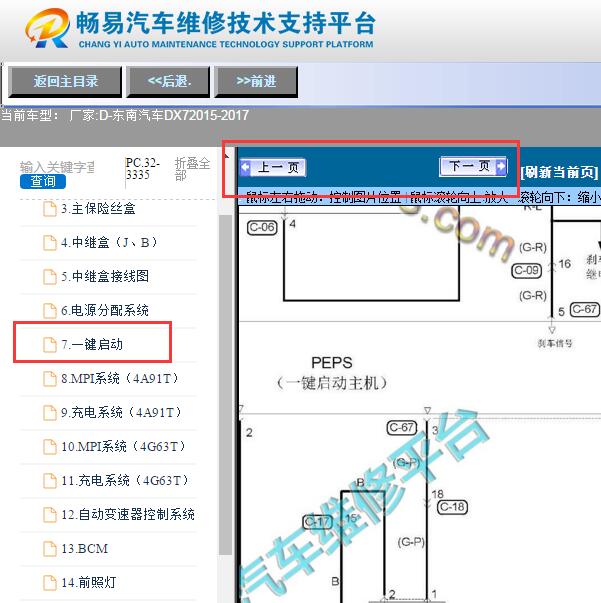 2017年东南DX7   一键启动和PEPS线路图