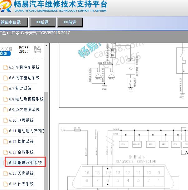 2016-2017年长安汽车CS35通讯电路图