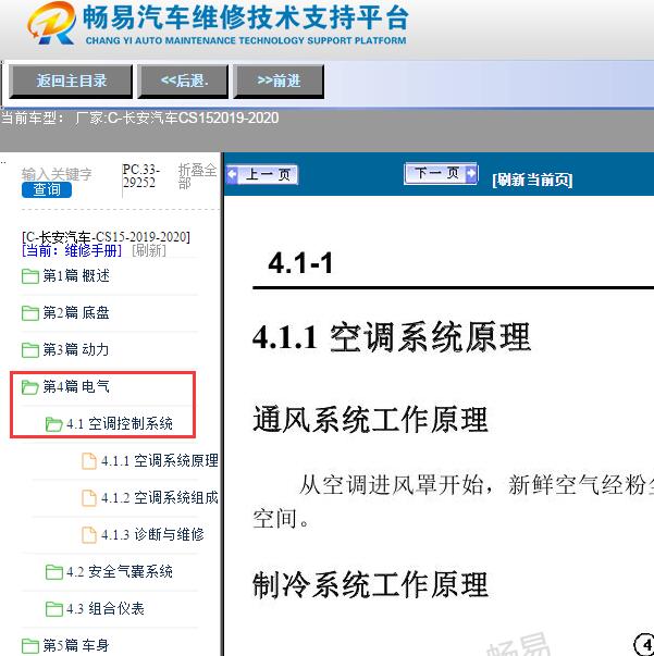 2019-2020年长安汽车-CS15空调系统维修手册