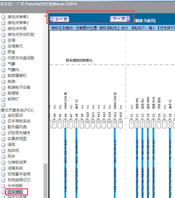 2014年保时捷Macan S驻车辅助模块电路图