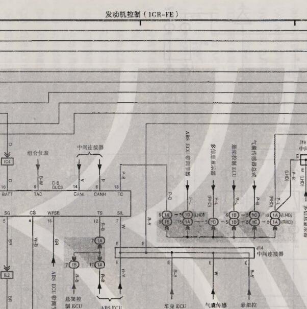 2002年丰田普拉多1GR发动机电路图