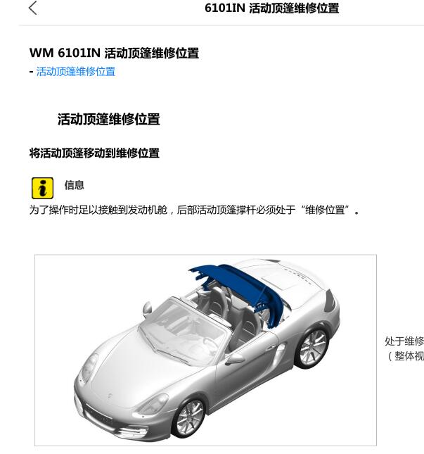 2013年保时捷981 敞篷电路图和敞篷位置图