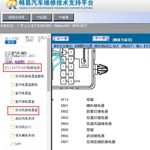 2015-2017年江淮汽车-瑞风M3（Refine M3）启动继电器位置
