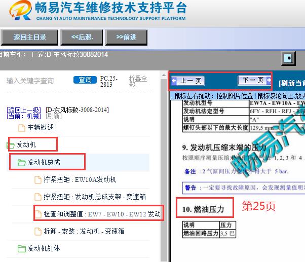 2014年标致3008发动机燃油压力数据
