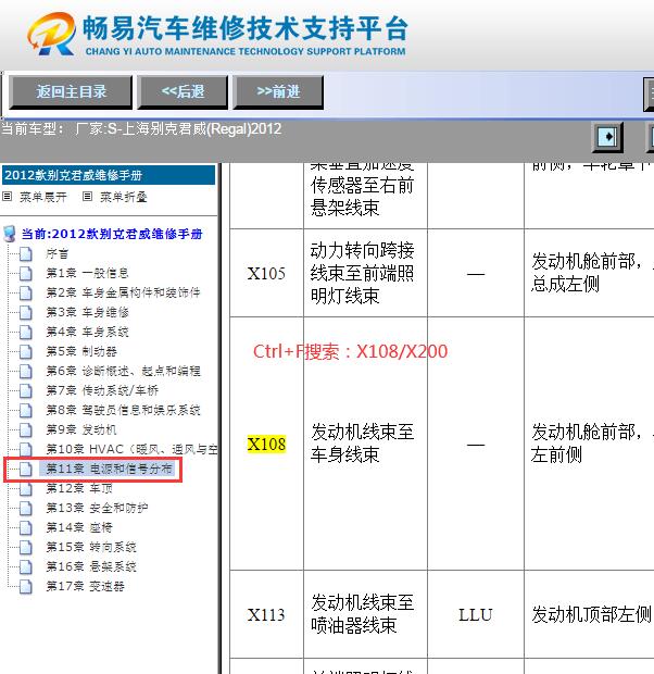 2012年别克君威  X200/X108位置