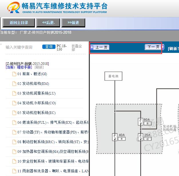2015-2018年日产锐骐电路图资料
