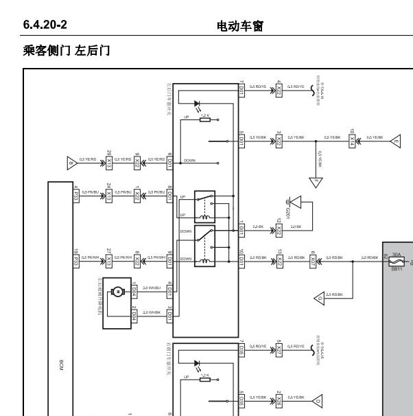 2014-2015年CS75 车窗电路图