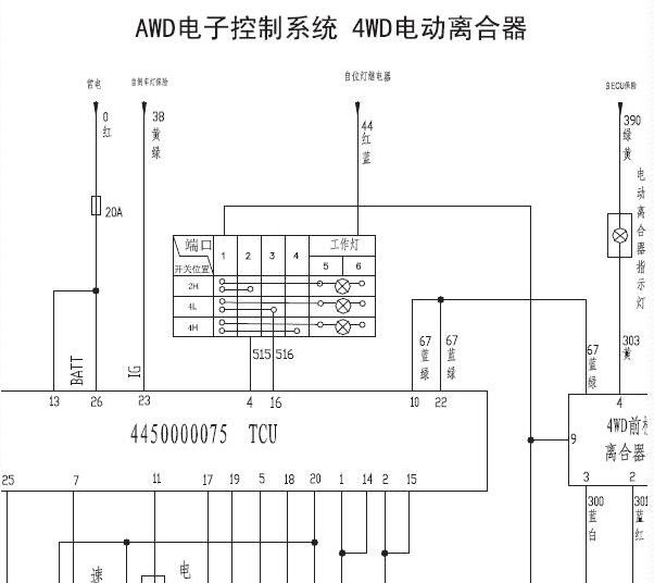 2010年哈弗H3四驱电路图