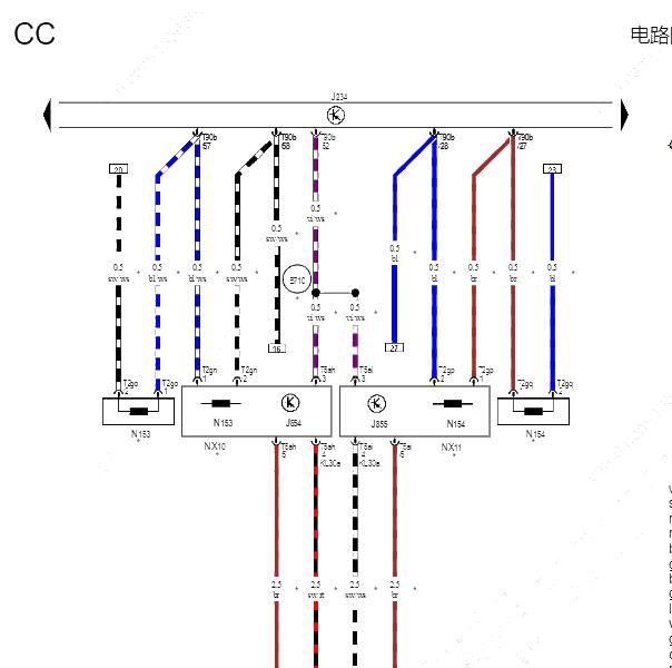 2021年大众CC气囊电路图