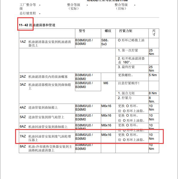 2018年宝马X1 11 42 7AZ扭矩