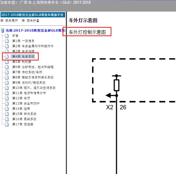 2017-2018年别克GL8 车外灯电路图