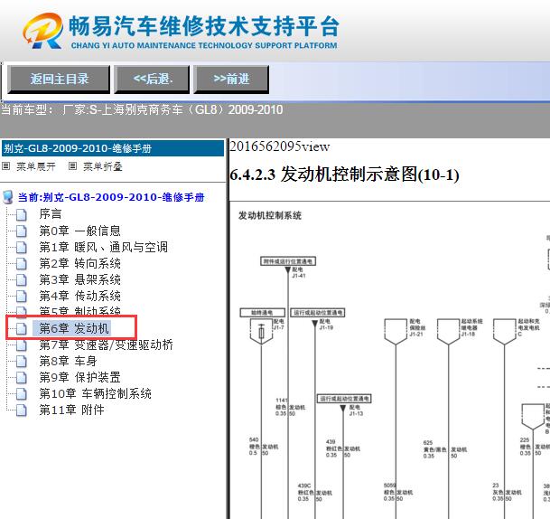 2009-2010年别克GL8发动机电路图