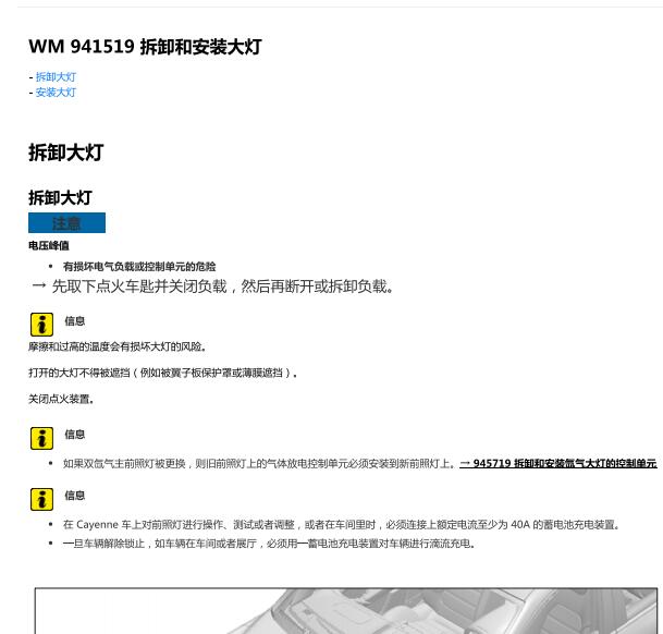 2018年保时捷卡宴大灯维修手册