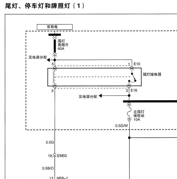 2012年江淮瑞风穿梭尾灯电路图
