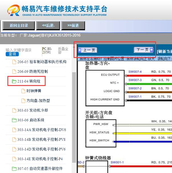 2016年捷豹XJ  方向机电路图